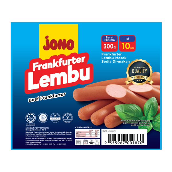 Jono Frankfurter Lembu 300g